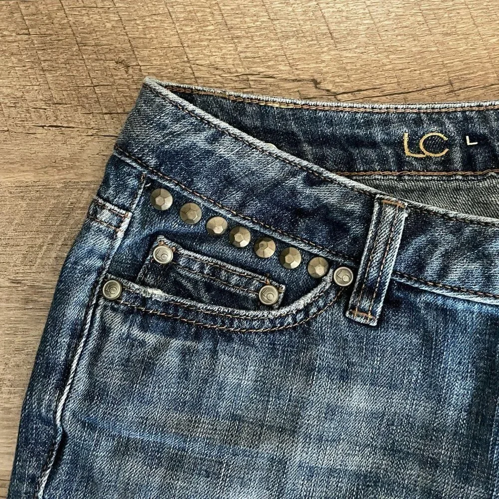 🌺 Lauren Conrad Mid Rise Cuffed Distressed Jean Shorts Size 4